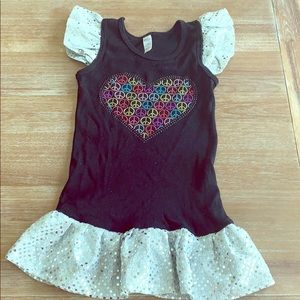 Sparkling ❤️ & ✌️ lil girls tank dress